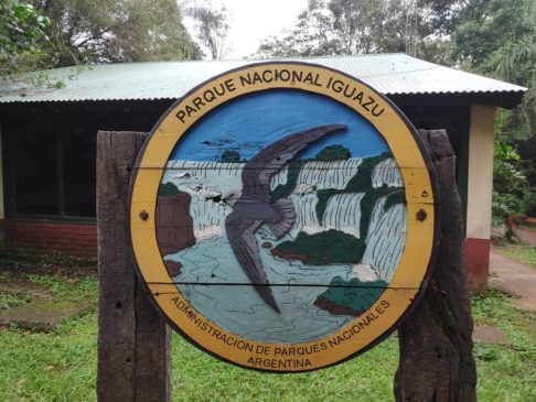 Panneau du Parc national des chutes d'iguazu