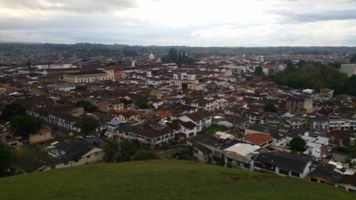 Vue panoramique la ville de Popayan